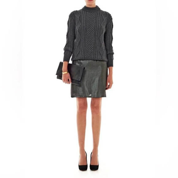 Marc Jacobs Aran Charcoal Chunky Cable Knit Wool Sweater Pullover small - Picture 14 of 16